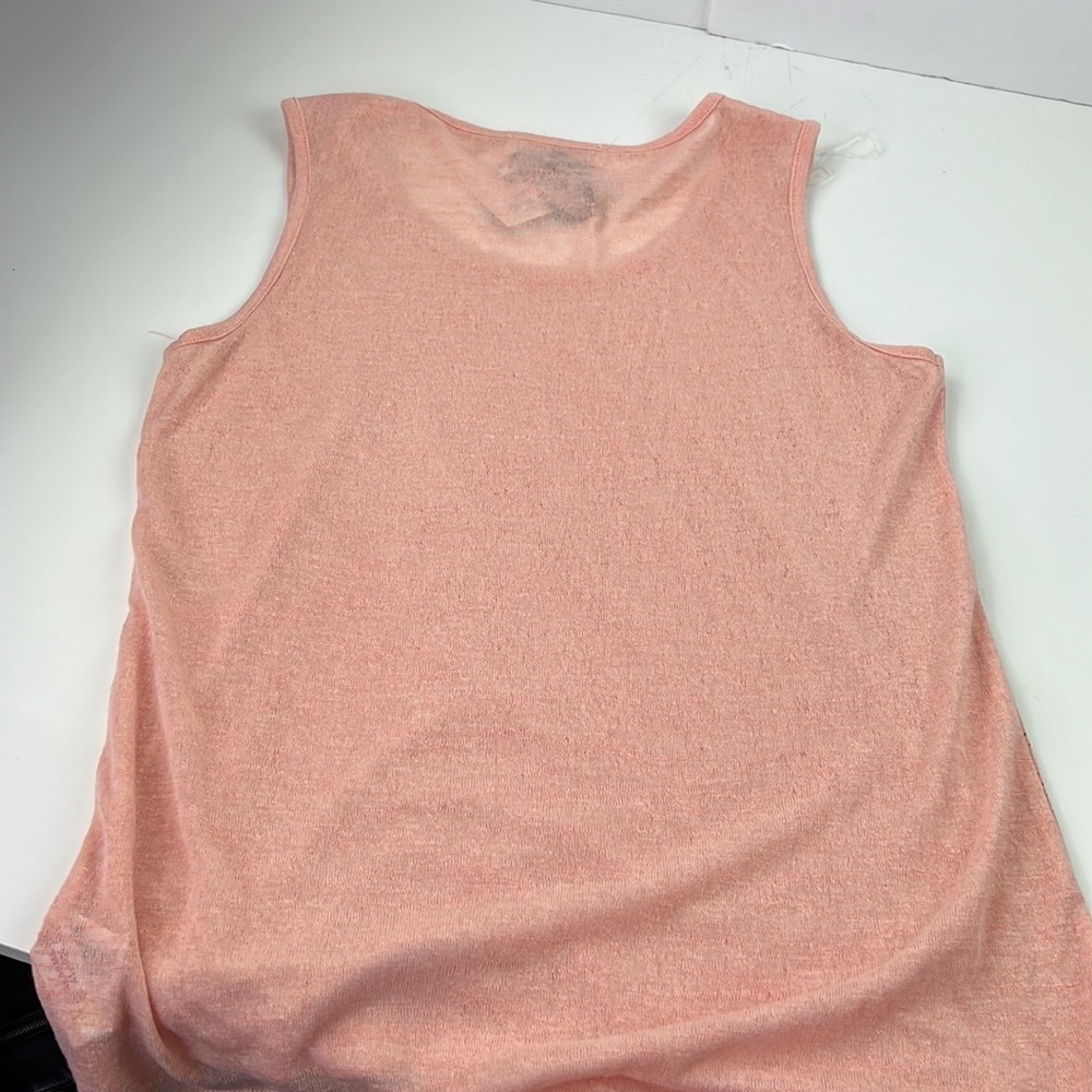Melanie Lyne  Peach Brushed Suede Sleeveless Tank Top - Picture 9 of 9